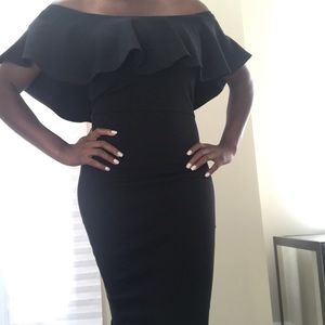 Ruffle Off The Shoulder Bodycon